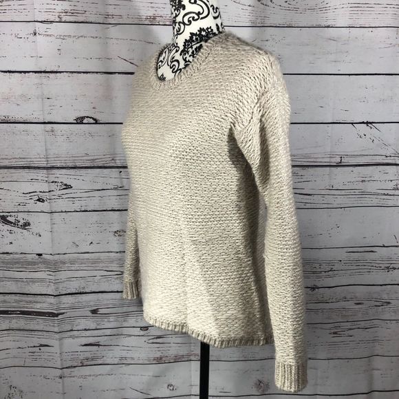 Ann Taylor Wool Blend Soft Knit Sweater Cream/Off-white/Beige S - Picture 5 of 8